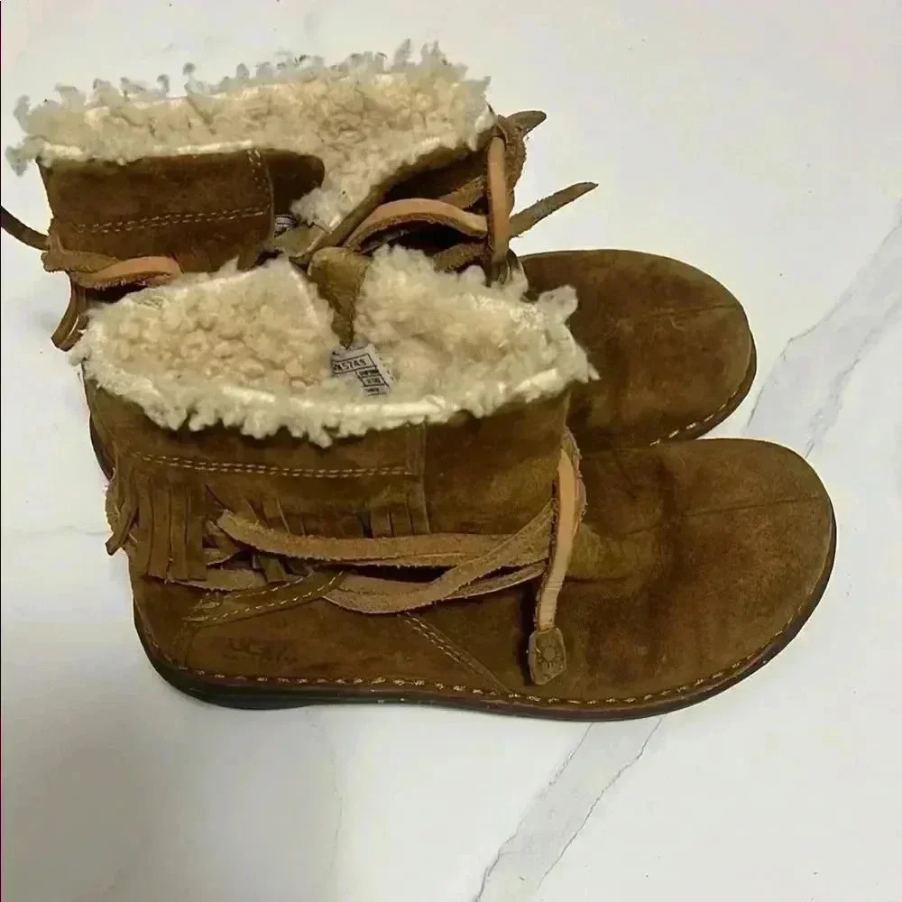Ugg Brown Suede Fur-Lined Women's Boots